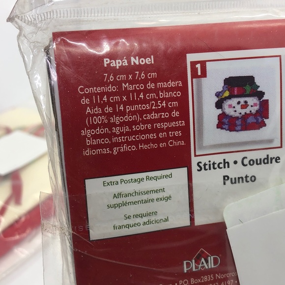 Bucilla “Stitch & Mail” Santa + Current 3 Bells Counted Cross-Stitch Ornaments - Picture 11 of 11